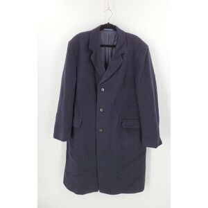 Vintage Mens Long Dress Coat Cashmere Blend The Diamond Company Black